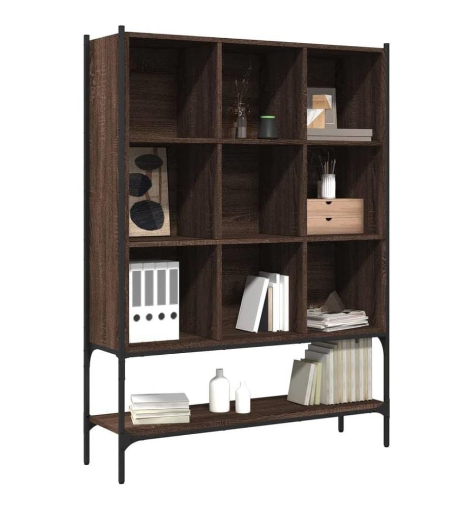 Bibliothèque chêne marron 102x30x141,5 cm bois d'ingénierie