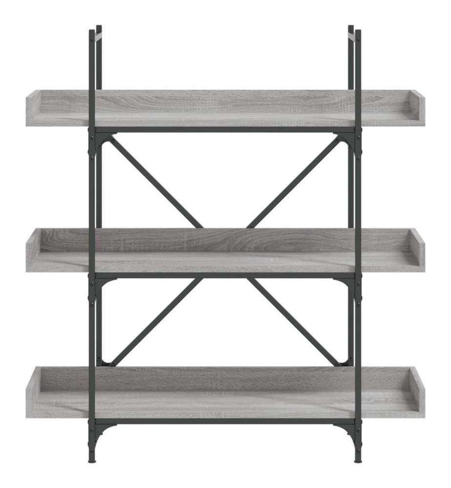 Bibliothèque à 3 niveaux sonoma gris 100x33x108,5 cm