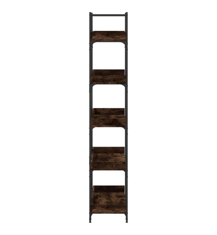 Bibliothèque 5 niveaux chêne fumé 100x33x180,5 cm