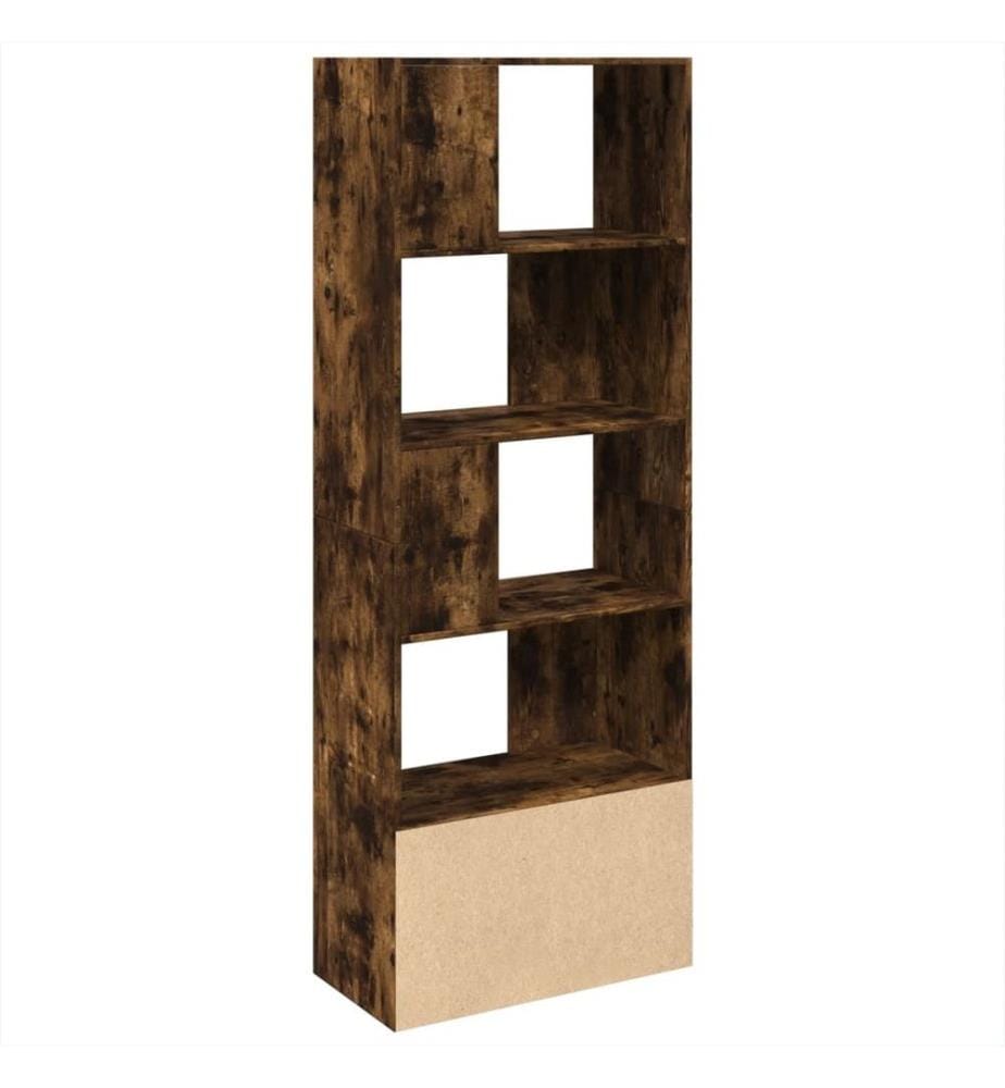 Bibliothèque chêne fumé 70x36x189 cm bois d'ingénierie