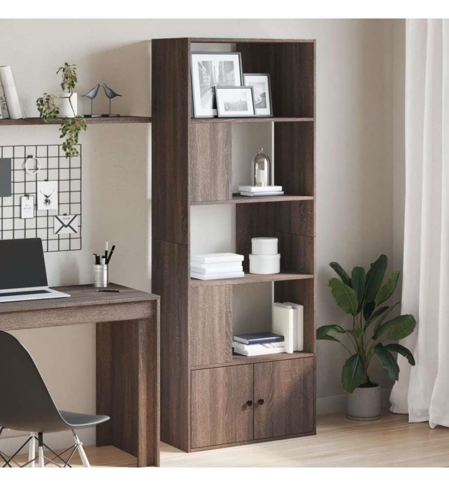 Bibliothèque chêne marron 70x36x189 cm bois d'ingénierie