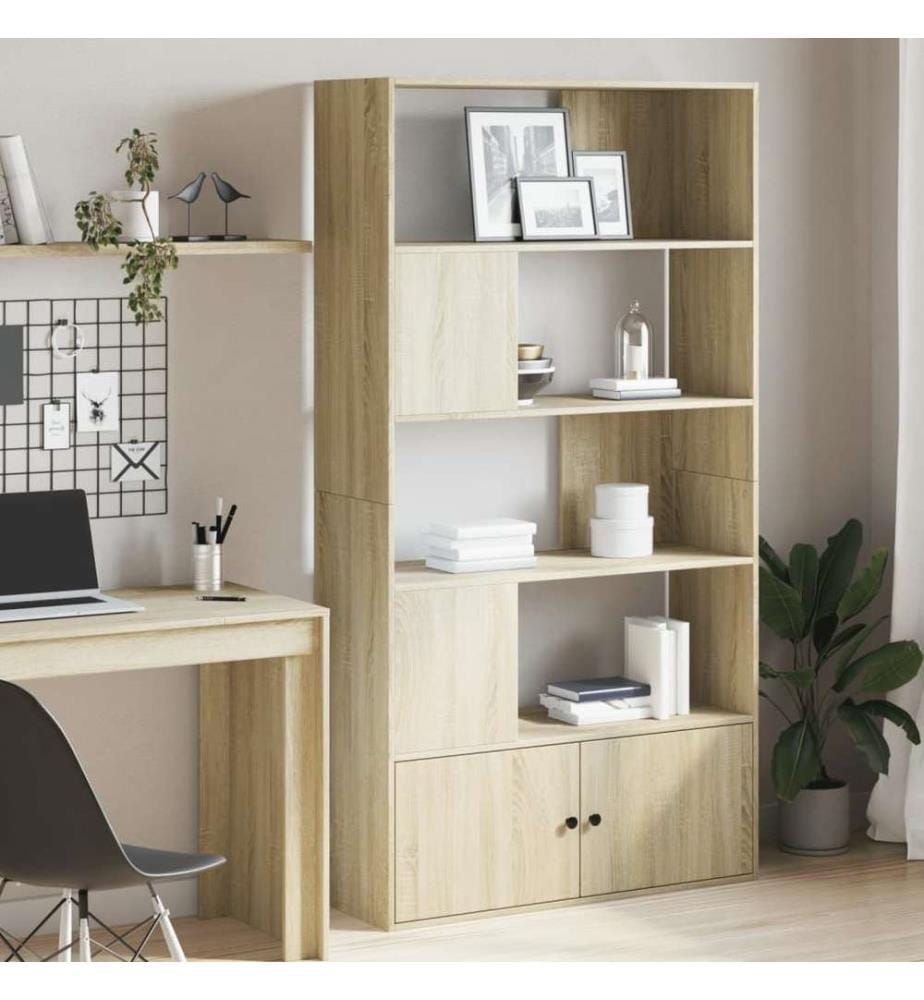 Bibliothèque chêne sonoma 100x36x189 cm bois d'ingénierie