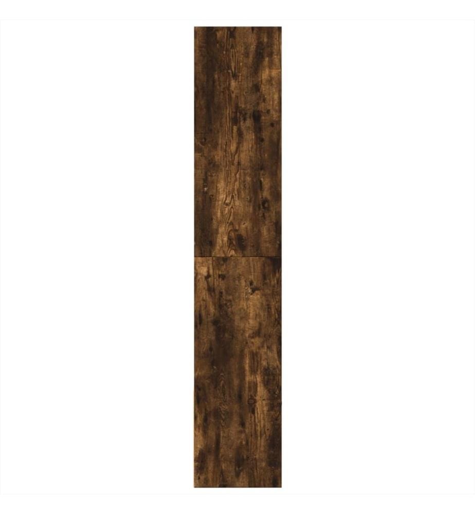 Bibliothèque chêne fumé 100x36x189 cm bois d'ingénierie
