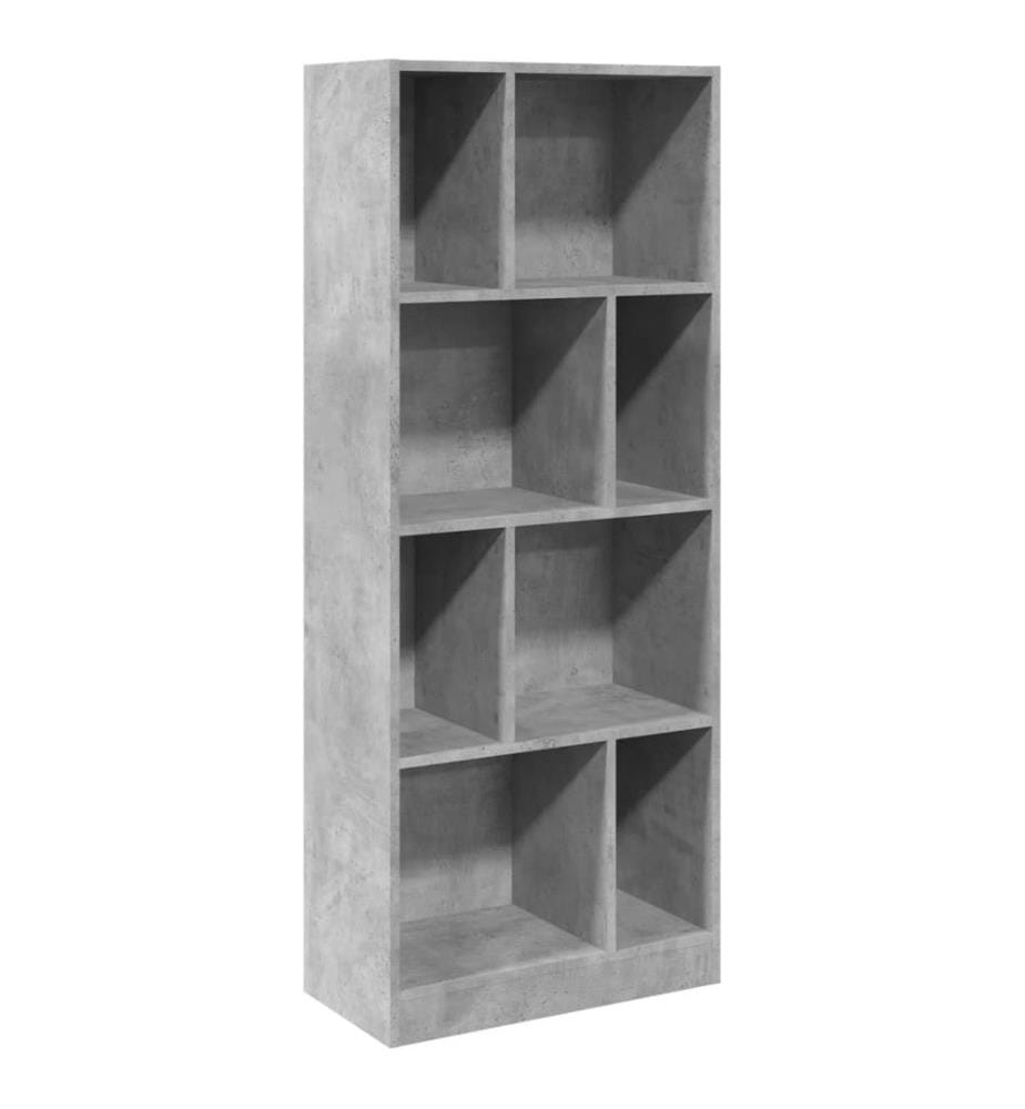Bibliothèque gris béton 57x28,5x141 cm bois d'ingénierie