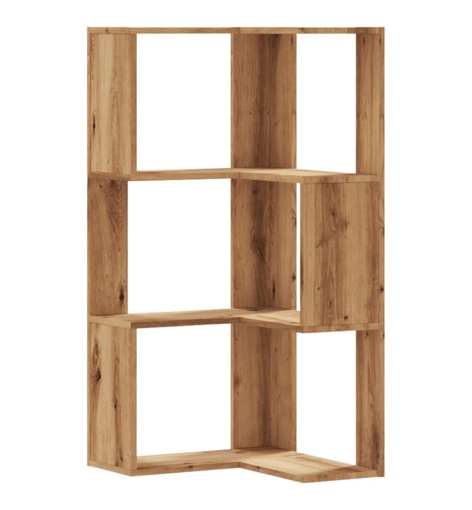 Bibliothèque d'angle 3 niveaux chêne artisanal bois ingénierie