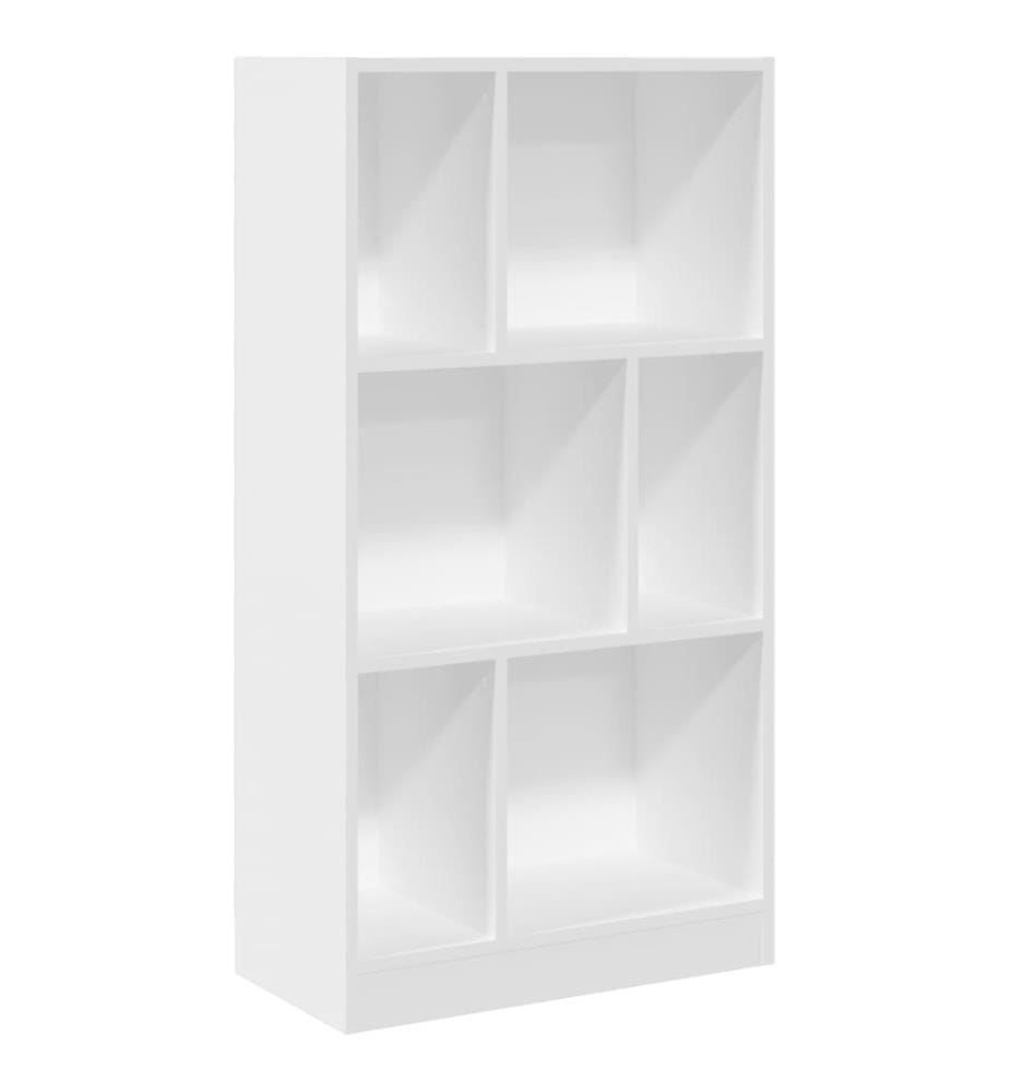 Bibliothèque blanc 57x28,5x107,5 cm bois d'ingénierie
