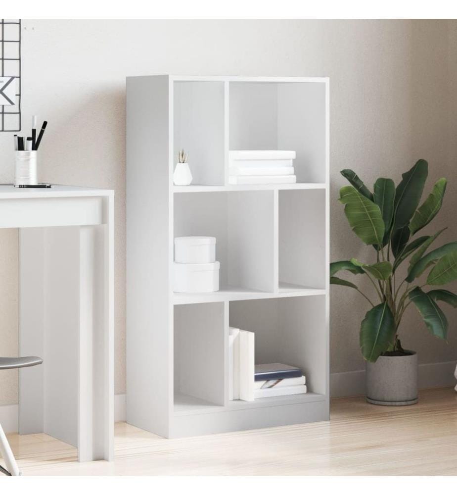 Bibliothèque blanc 57x28,5x107,5 cm bois d'ingénierie