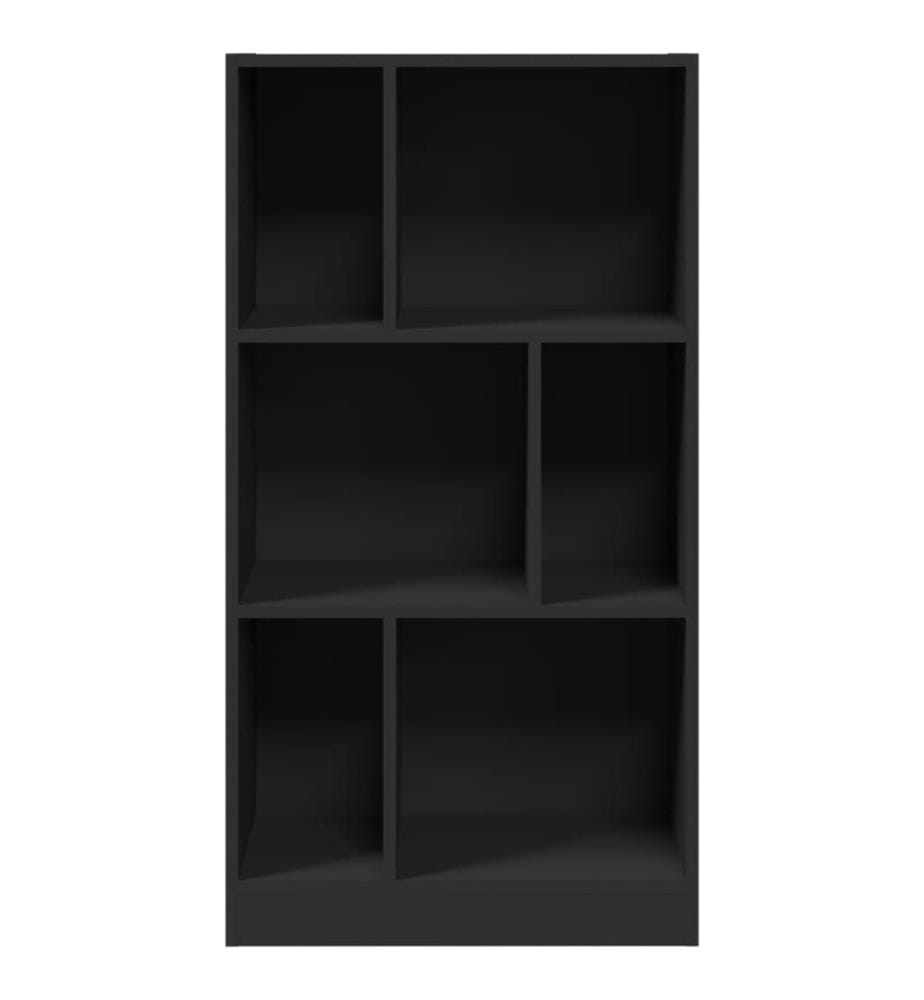 Bibliothèque noir 57x28,5x107,5 cm bois d'ingénierie