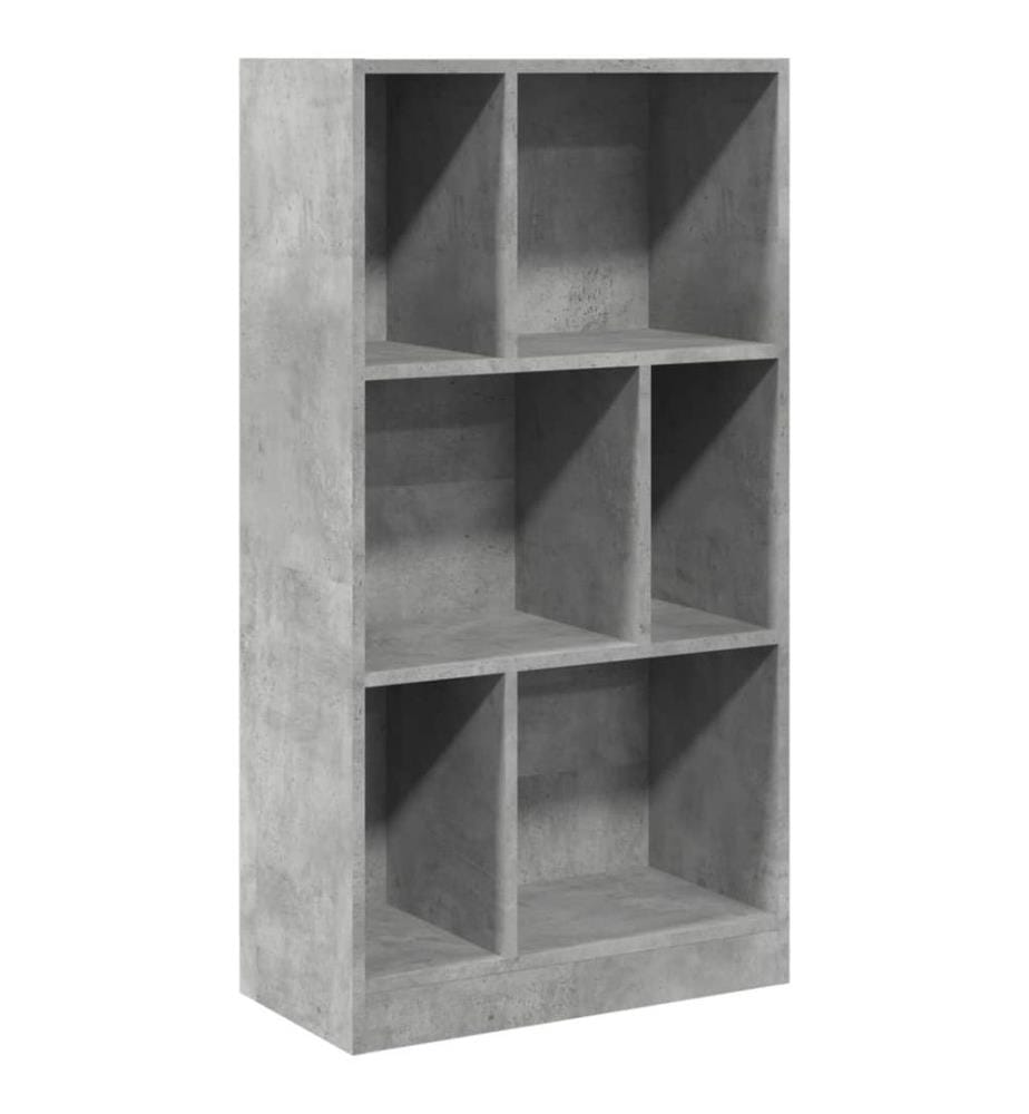 Bibliothèque gris béton 57x28,5x107,5 cm bois d'ingénierie