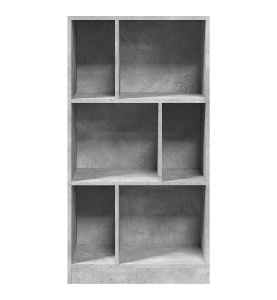 Bibliothèque gris béton 57x28,5x107,5 cm bois d'ingénierie
