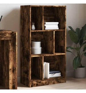 Bibliothèque chêne fumé 57x28,5x107,5 cm bois d'ingénierie