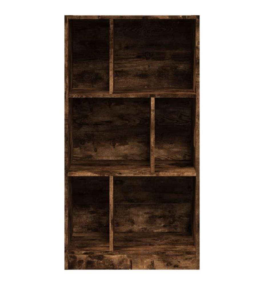 Bibliothèque chêne fumé 57x28,5x107,5 cm bois d'ingénierie