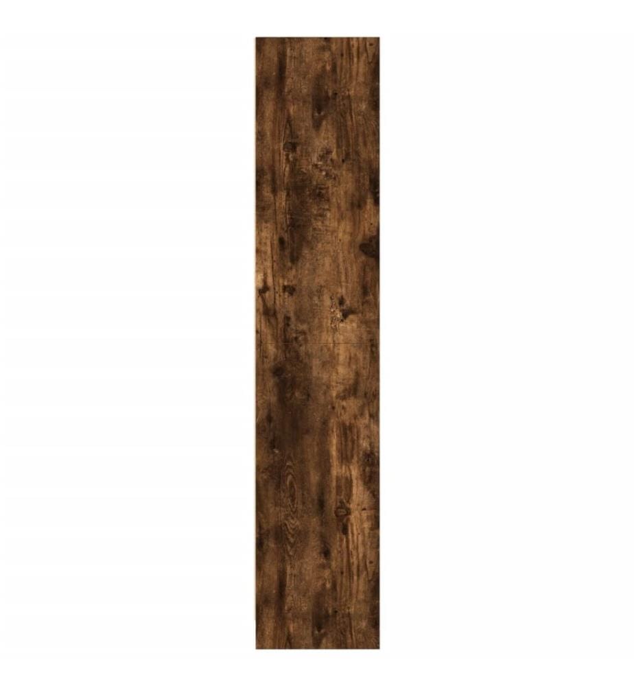Bibliothèque chêne fumé 57x28,5x107,5 cm bois d'ingénierie