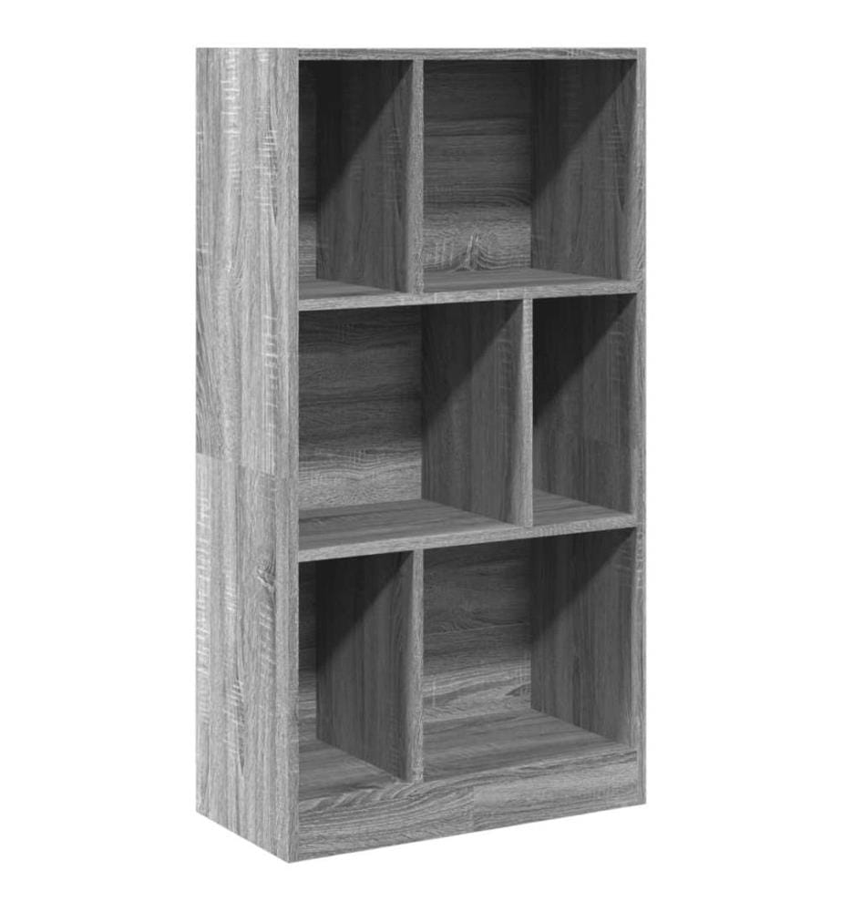 Bibliothèque sonoma gris 57x28,5x107,5 cm bois d'ingénierie