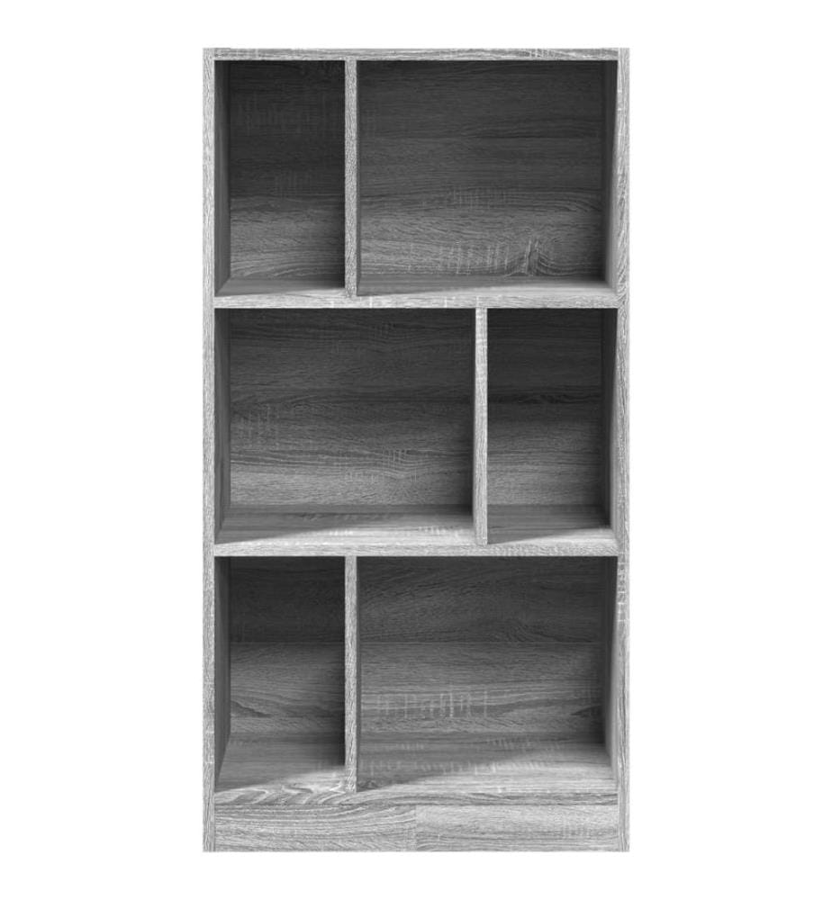 Bibliothèque sonoma gris 57x28,5x107,5 cm bois d'ingénierie