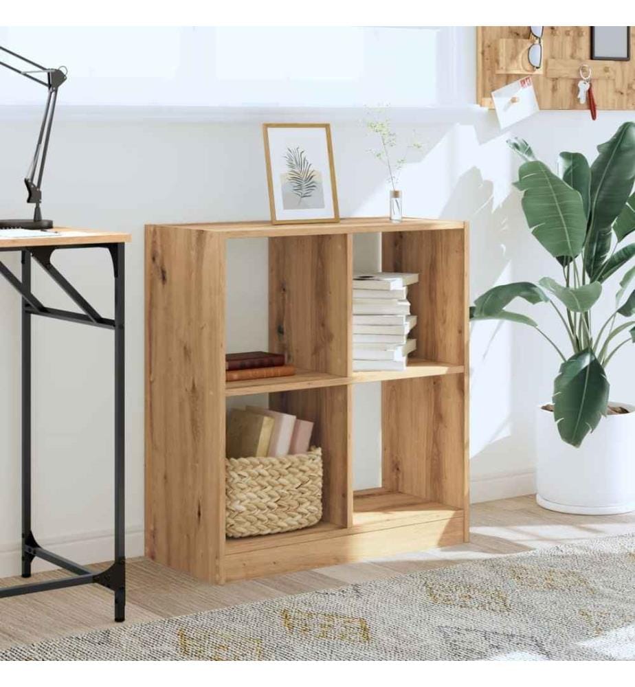Bibliothèque chêne artisanal 68,5x32x75 cm bois d'ingénierie