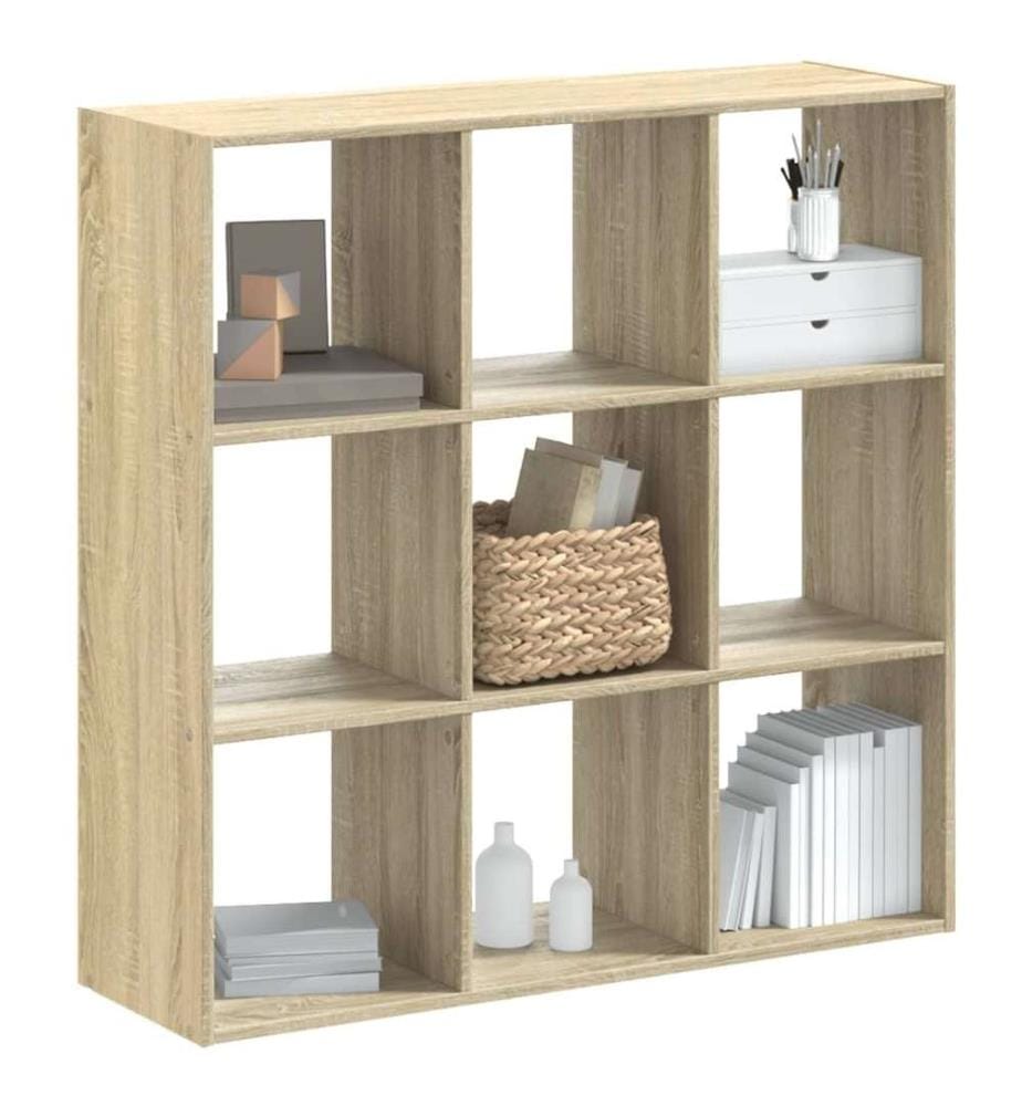 Bibliothèque chêne sonoma 102x32x102 cm bois d'ingénierie