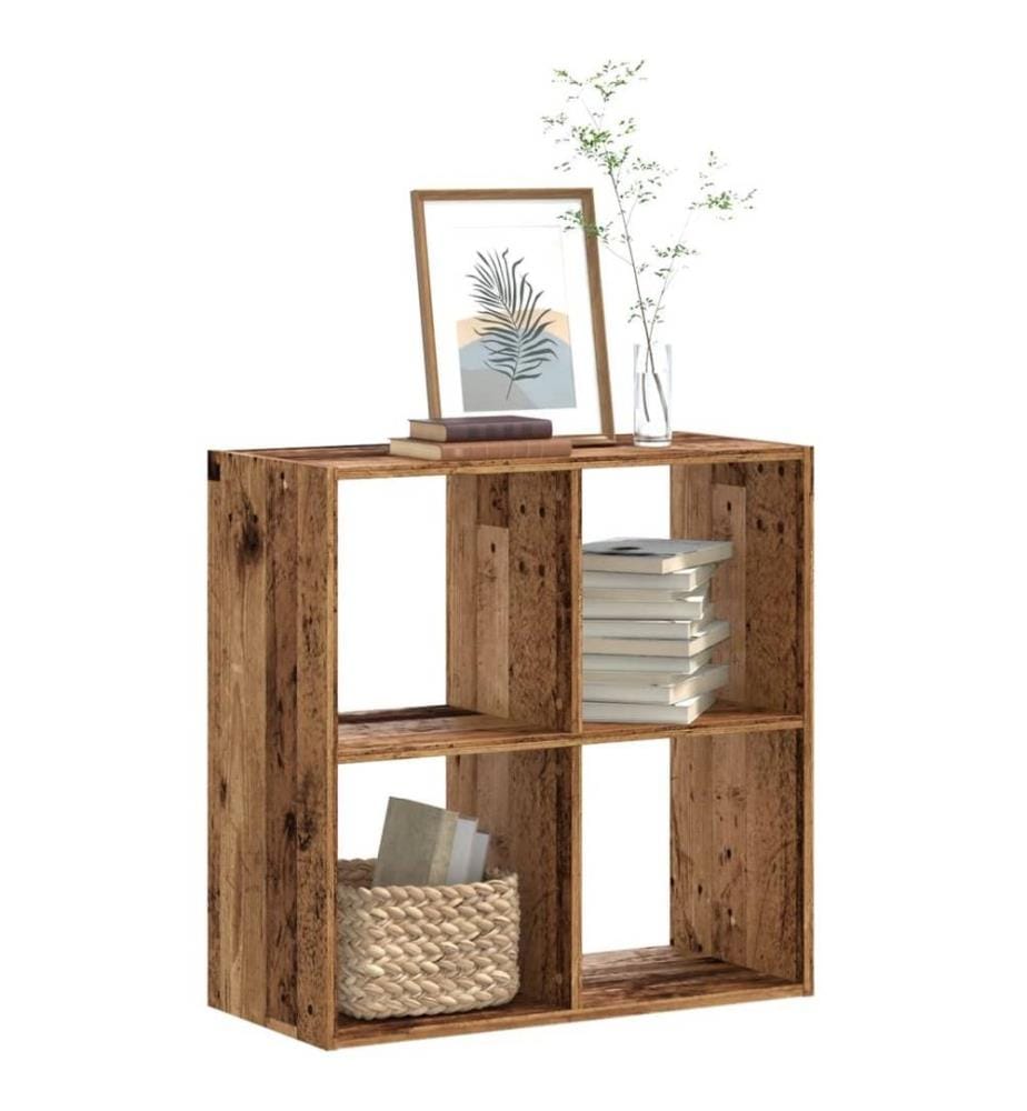 Bibliothèque vieux bois 68,5x32x68,5 cm bois d'ingénierie
