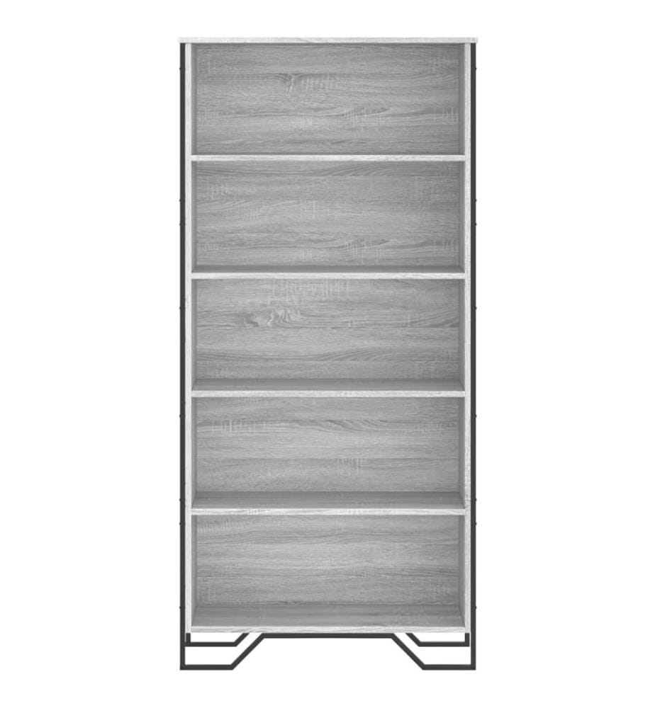 Bibliothèque sonoma gris 80x31x169 cm bois d'ingénierie