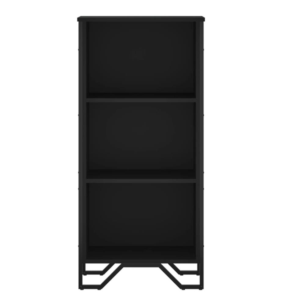 Bibliothèque noir 50x31x106 cm bois d'ingénierie