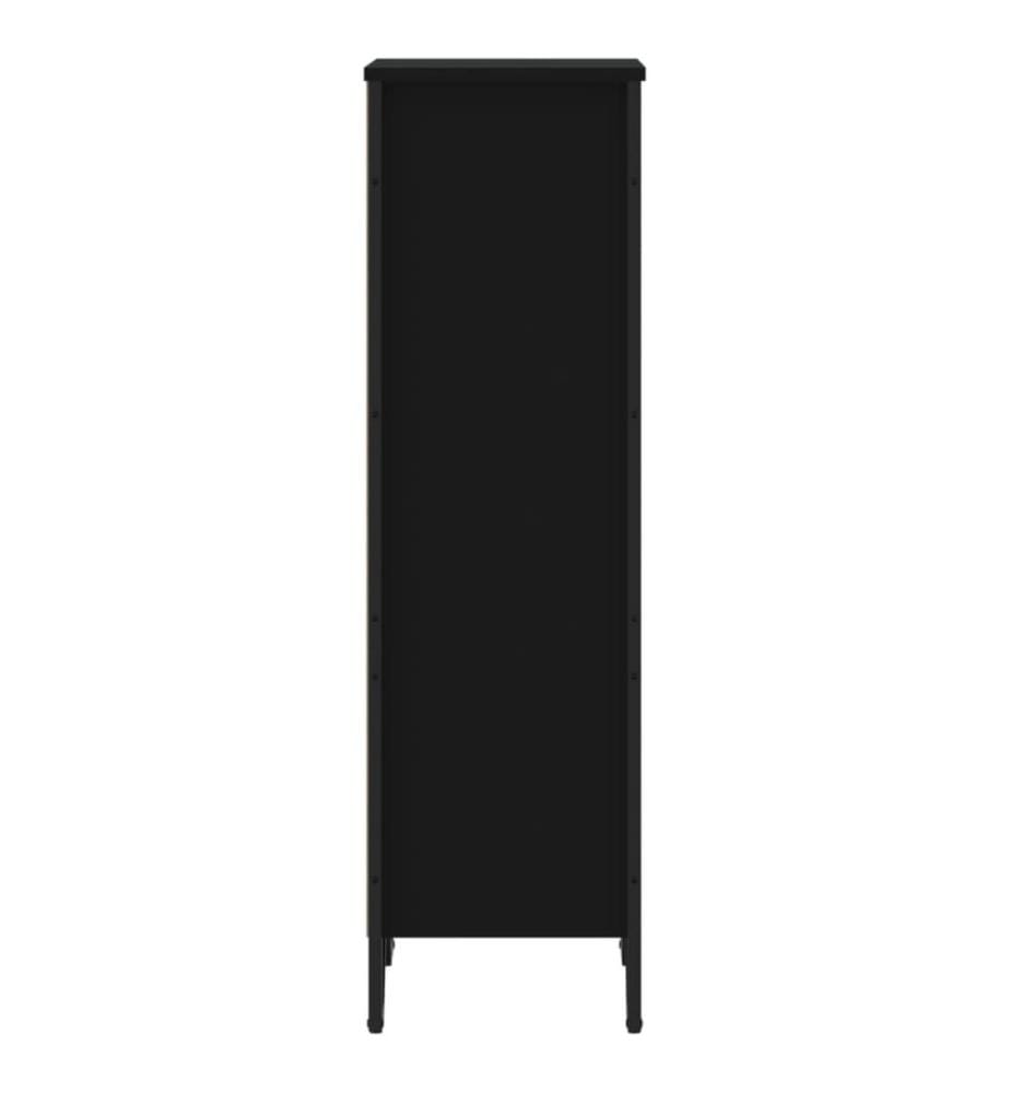 Bibliothèque noir 50x31x106 cm bois d'ingénierie