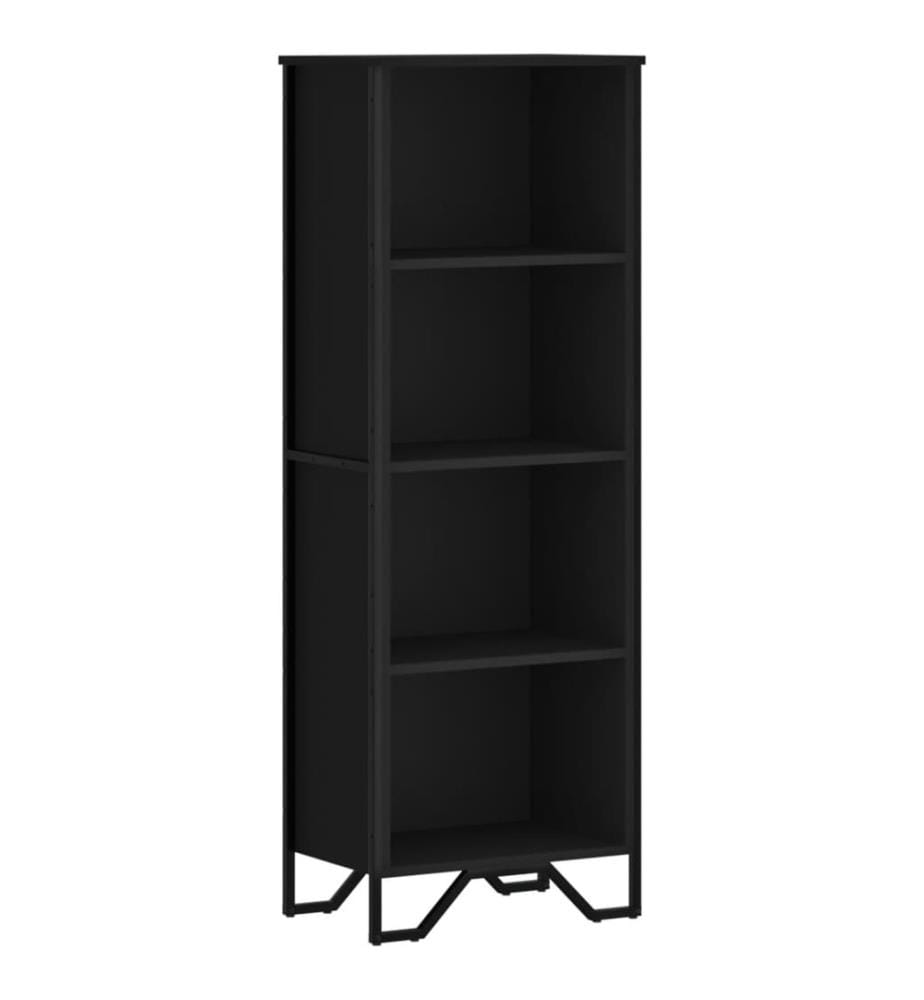 Bibliothèque noir 50x31x137,5 cm bois d'ingénierie