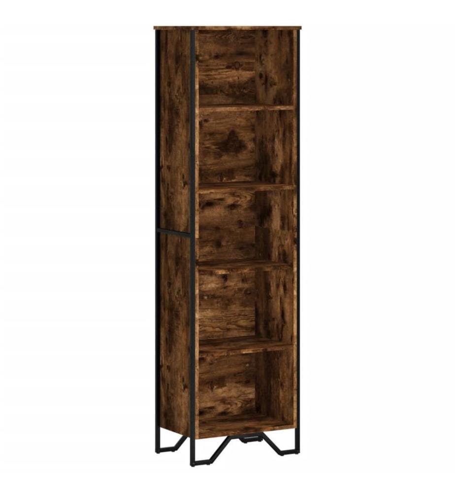Bibliothèque chêne fumé 50x31x169 cm bois d'ingénierie