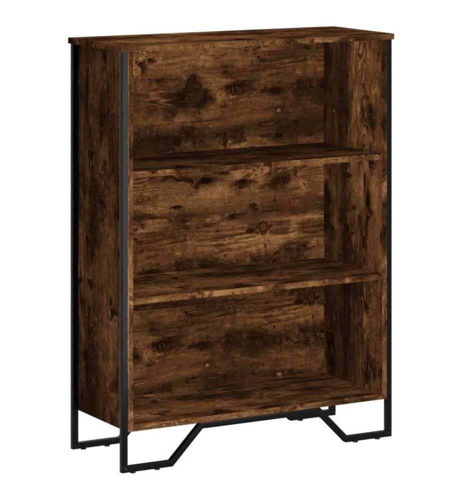 Bibliothèque chêne fumé 80x31x106 cm bois d'ingénierie