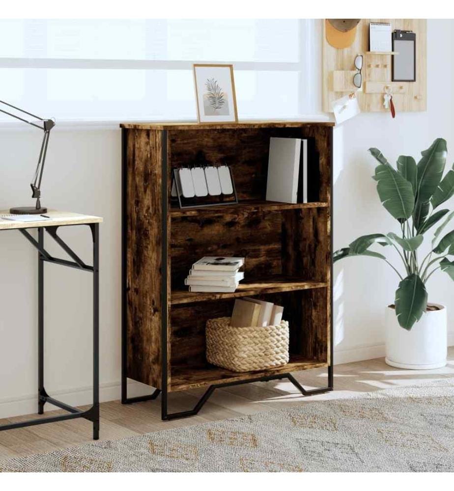 Bibliothèque chêne fumé 80x31x106 cm bois d'ingénierie