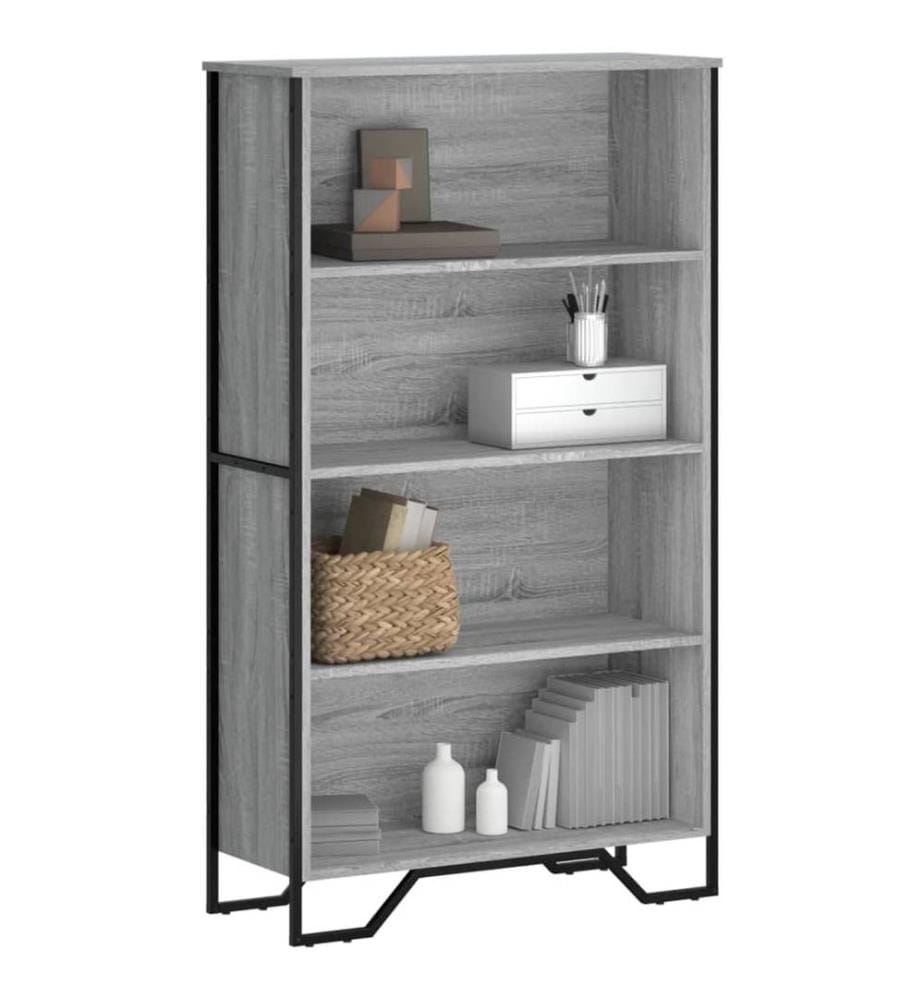 Bibliothèque sonoma gris 80x31x137,5 cm bois d'ingénierie