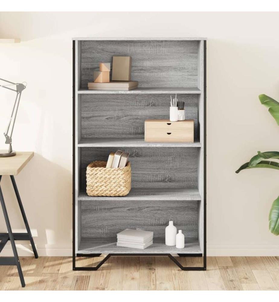 Bibliothèque sonoma gris 80x31x137,5 cm bois d'ingénierie