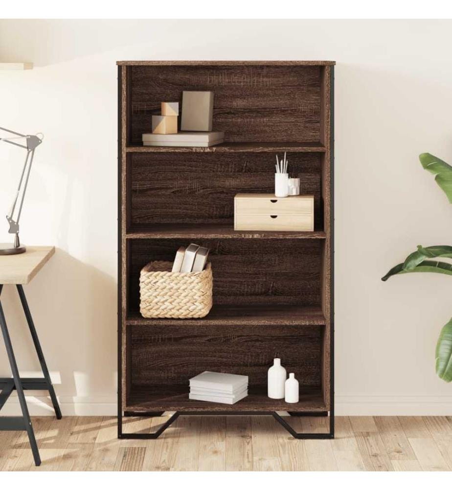 Bibliothèque chêne marron 80x31x137,5 cm bois d'ingénierie