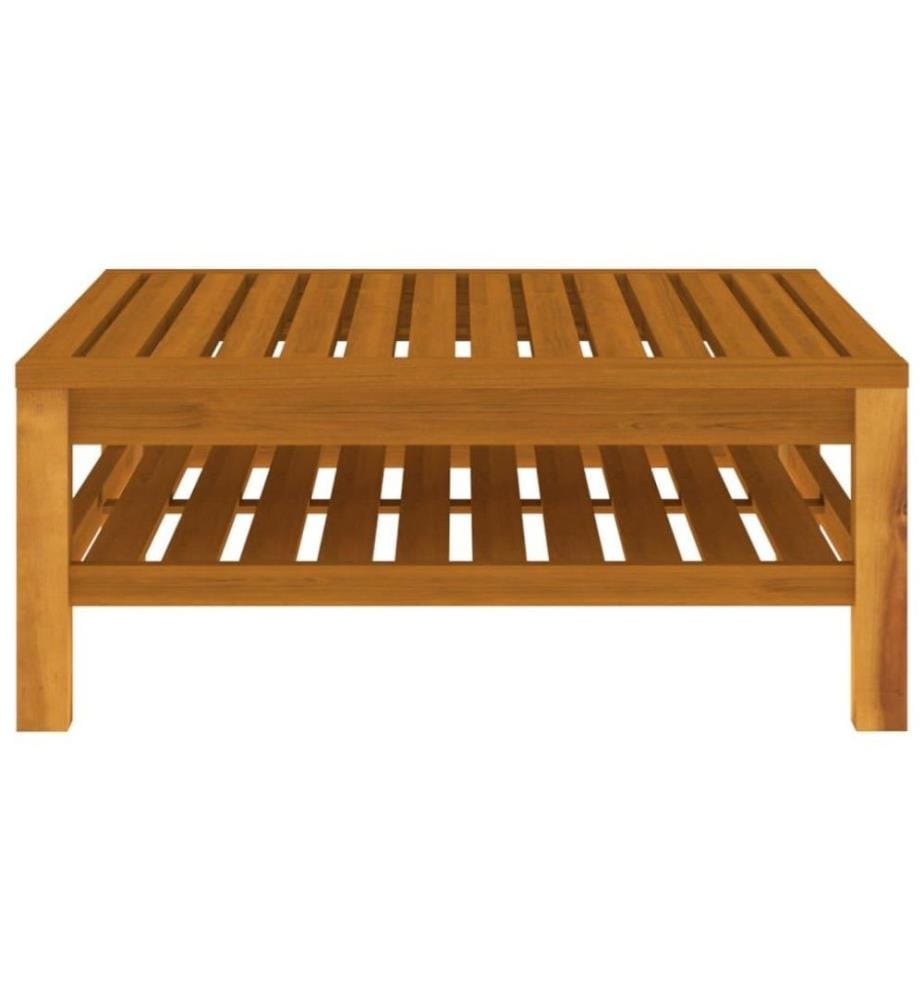 Salon de jardin 6 pcs avec coussin crème Bois d'acacia solide