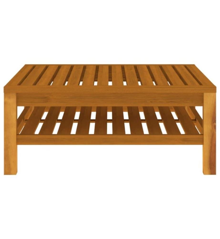 Salon de jardin 7 pcs avec coussin crème Bois d'acacia solide