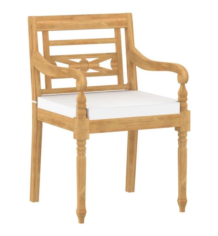 Salon de jardin 4 pcs avec coussins Bois de teck solide