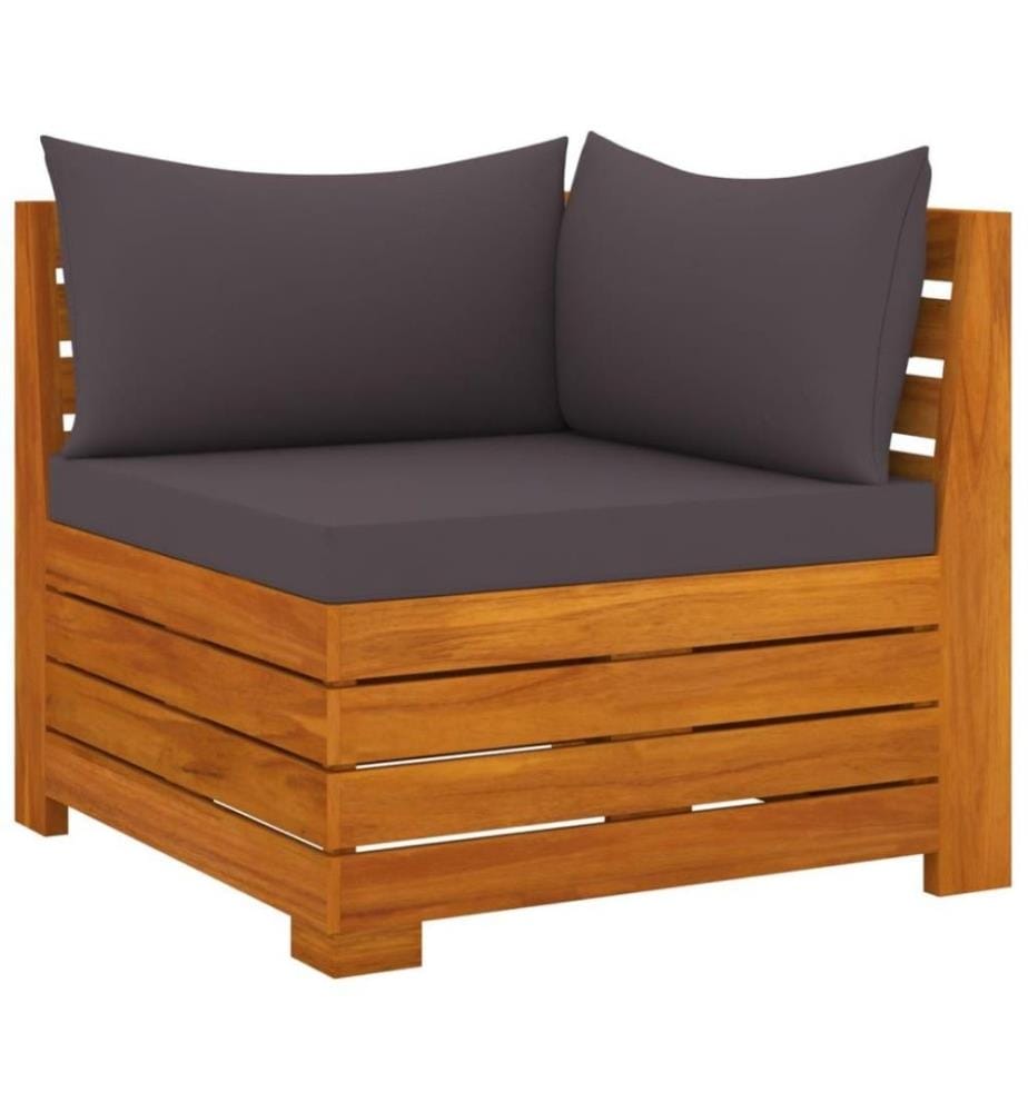 Salon de jardin 4 pcs avec coussins Bois d'acacia solide