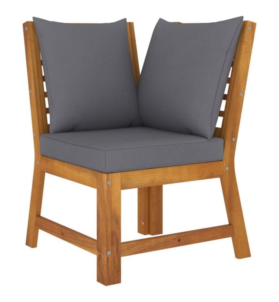Salon de jardin 4 pcs avec coussin Bois d'acacia solide