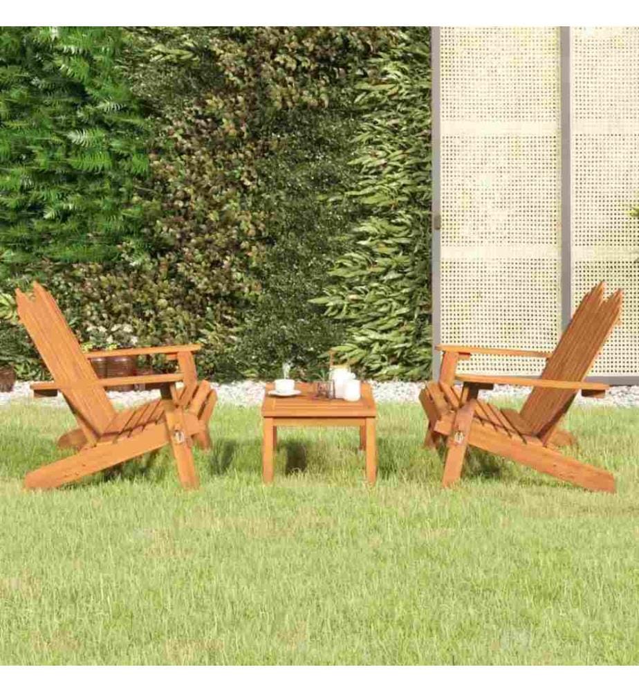 Ensemble de salon de jardin Adirondack 3 pcs bois acacia solide