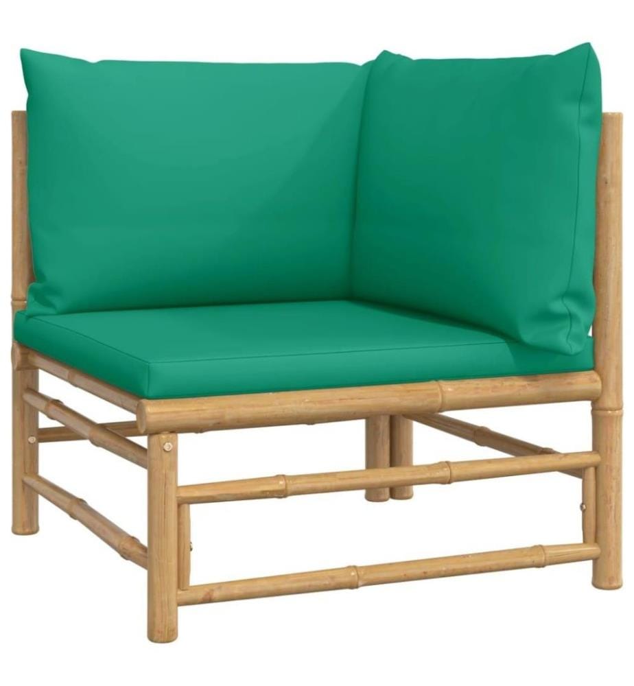 Salon de jardin 12 pcs avec coussins vert bambou