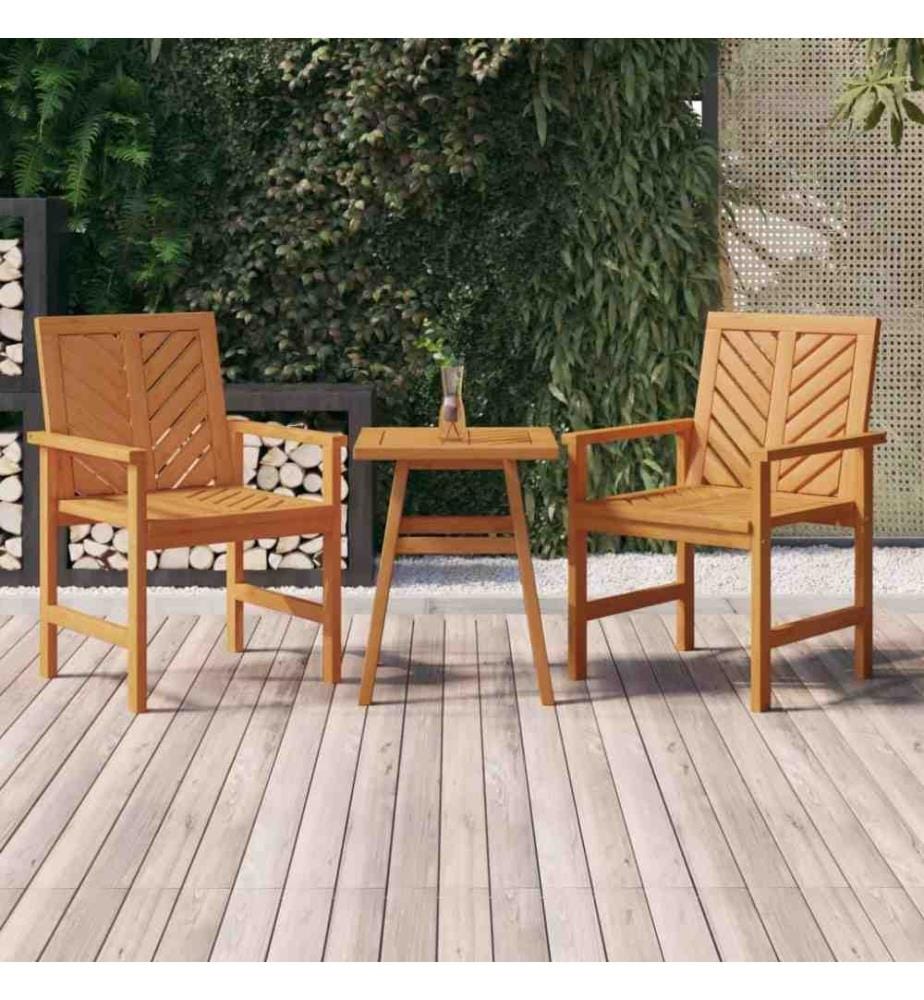 3-tlg. Garten-Lounge-Set Massivholz Akazie