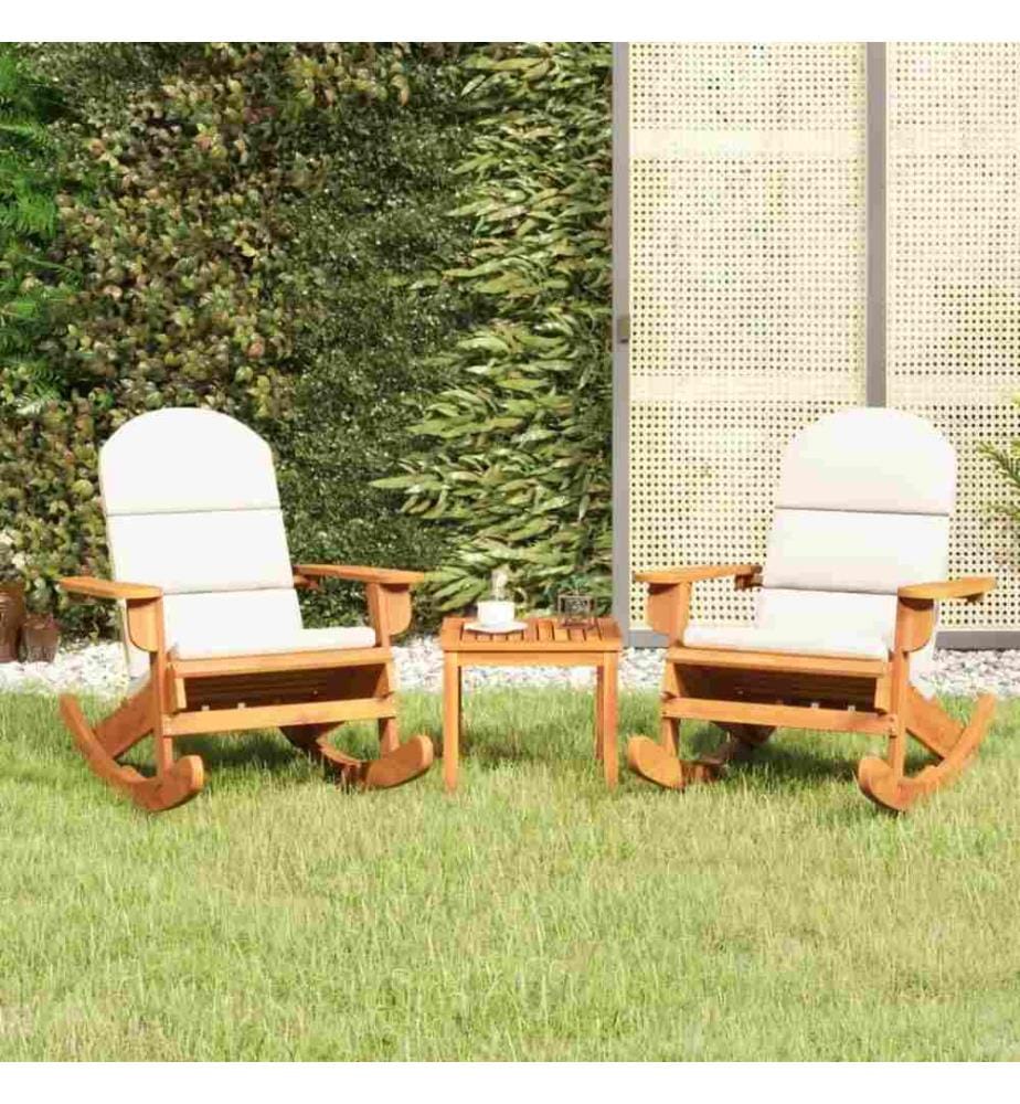 Ensemble de salon de jardin Adirondack 3 pcs bois acacia solide