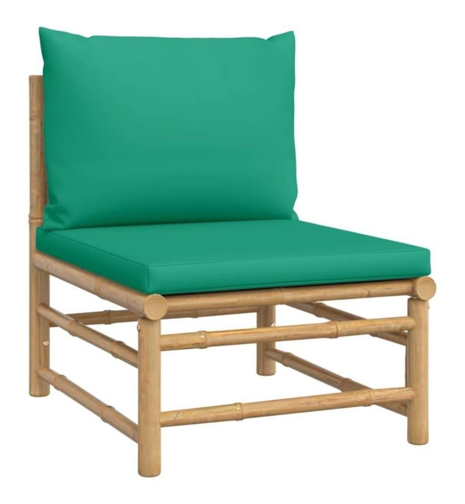 Salon de jardin 10 pcs avec coussins vert bambou
