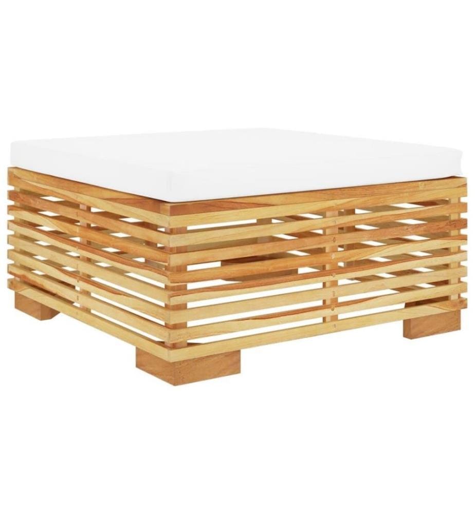 Salon de jardin 3 pcs avec coussins Bois de teck solide