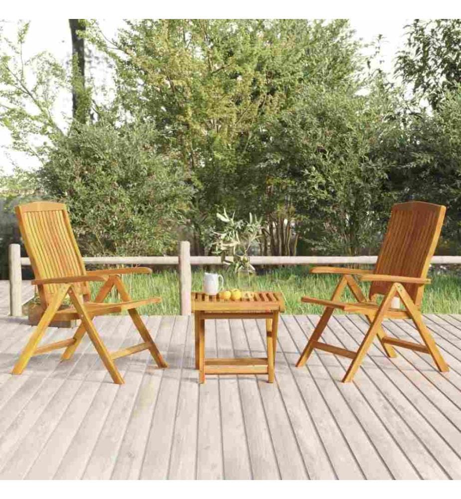 Salon de jardin 3 pcs bois de teck solide