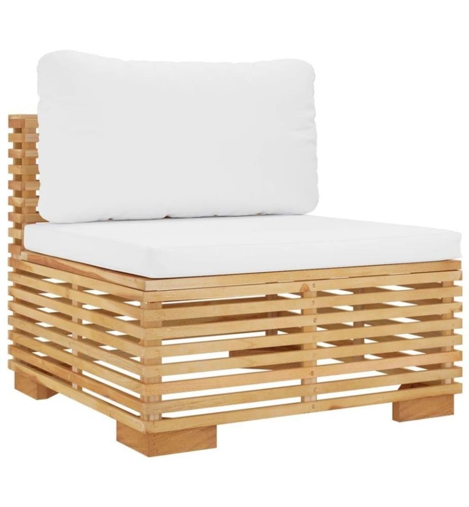 Salon de jardin 11 pcs avec coussins Bois de teck solide