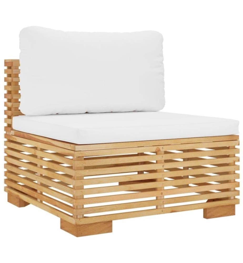 Salon de jardin 8 pcs avec coussins Bois de teck solide