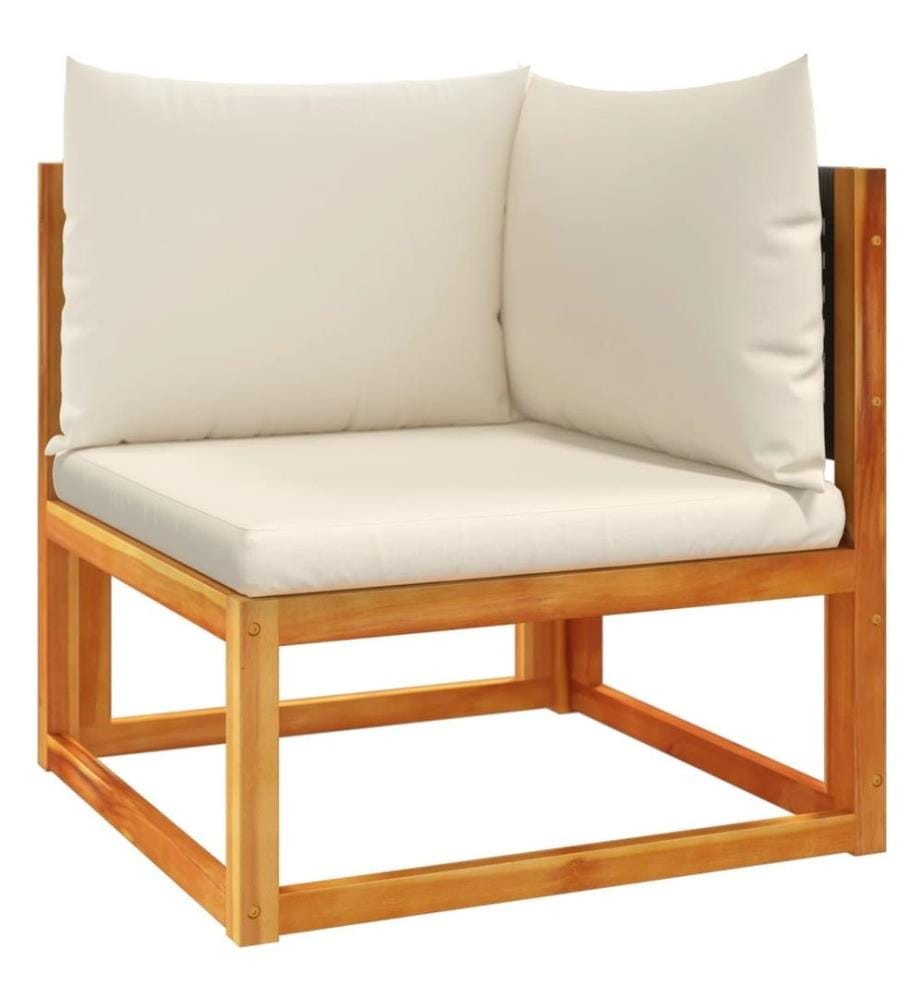 Salon de jardin avec coussins 5 pcs Bois d'acacia solide