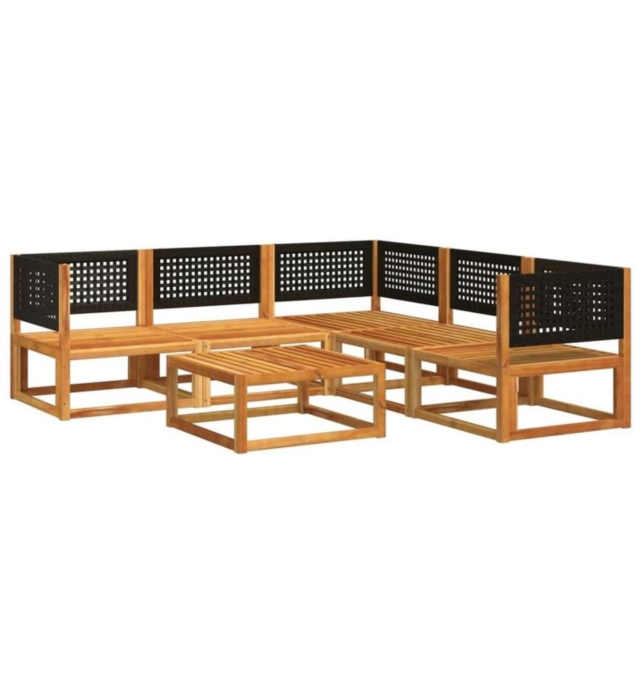 Salon de jardin avec coussins 6 pcs bois d'acacia solide