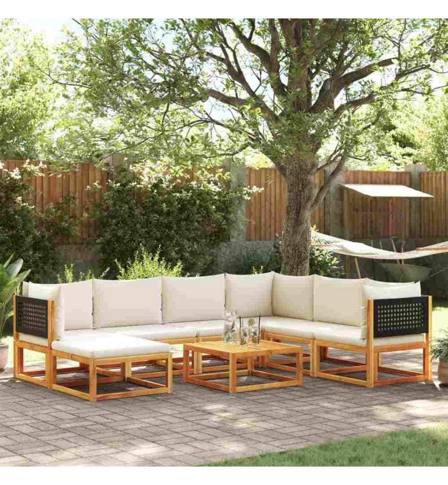 8-tlg. Garten-Sofagarnitur mit Kissen Massivholz Akazie