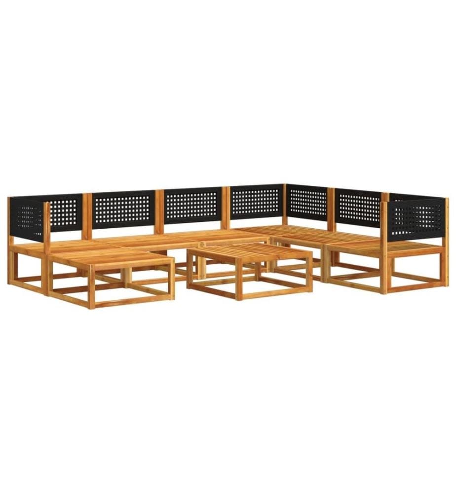 8-tlg. Garten-Sofagarnitur mit Kissen Massivholz Akazie